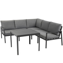 Sodo baldų komplektas ADRIAN stalas, kampinė sofa 21181 HOME4YOU