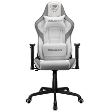 Spēļu krēsls ar regulējamu atzveltni līdz 160° 2D regulējami roku balsti PVC āda Balts CGR-ARMOR ELITE-W COUGAR