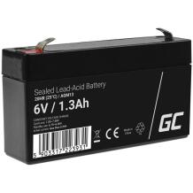Green Cell Akumuliatorius AGM13, 6V, 1.3Ah, 1 vnt., juodas