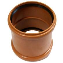 Instalplast PVC ārdarbu kanalizācijas uzmava 8012155, Ø160 mm, oranži brūna, nemīkstināts PVC-U, pH 2–12, līdz +40°C