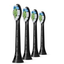 Philips Насадки для зубных щеток HX6064/88 4 шт, Черный, Средняя жесткость, 62000 вибраций/мин, 3 месяца замены