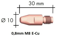 Kontaktdīze E-Cu M8x30x10 - 0,8mm, ABICOR BINZEL, 140.0114, 8mm