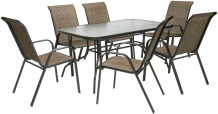 Dārza mēbeļu komplekts DUBLIN, galds un 6 krēsli, K118711, HOME4YOU