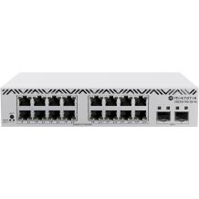Mikrotik управляемый коммутатор CSS318-16G-2S+IN, 16 x 1000M RJ-45, 2 x SFP+, 13W, SwOS, белый