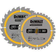 Dewalt Ripzāģa asmens DT90270-QZ 165mm x 20mm, 2 gab., 1.65mm griezuma platums, 20mm caurums, 24T un 36T