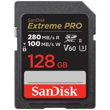 Sandisk карта памяти SDSDXEP-128G-GN4IN, 128 ГБ, SDXC, UHS-II, 280 МБ/с, 100 МБ/с, U3, V60, класс 10