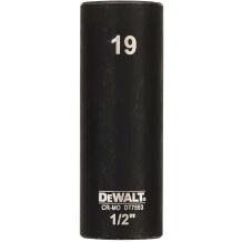 DeWALT triecienmuciņa 19 mm 1/2 in, 78 mm, 1 gab, dziļa, triecienam paredzēta, tīrāma