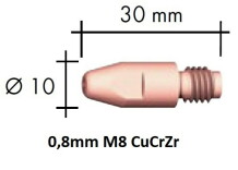 Kontaktdīze CuCrZr M8x30x10 - 0,8mm, ABICOR BINZEL, 140.0117, 8mm