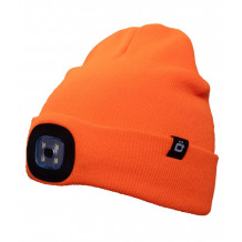 OTTO winter hat with LED light, HOGERT, HT5K495, orange, 150 lm, USB charging