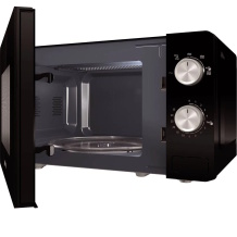 Mikroviļņu krāsns ikdienas sildīšanai un gatavošanai ar 20 L ietilpību 800 W jaudu un modernu melnu dizainu MO20E1B Gorenje