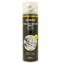 Спрей против трения для кабелей 500ml, MOTIP, 090208, Основа: Специальные смолы, Цвет: Бесцветный, Запах: Характерный, Минимальная рабочая температура: 5 °C, Максимальная рабочая температура: 30 °C, Срок годности: 10 лет