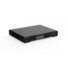 Ruijie RG-NBS3100-8GT2SFP-P | 10-Portu Gigabit Layer 2 Cloud PoE Slēdzis — 6kV Pārsprieguma Aizsardzība, 20 Gbps Pārslēgšanas Jauda, Melns Dizains