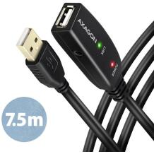 Axagon USB удлинитель ADR-207 7.5m, 1 x USB 2.0 A-M, 1 x USB 2.0 A-F, 480 Mbit/s, черный