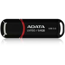 Adata USB atmintinė AUV150-64G-RBK 64GB, USB Type-A, 3.2 Gen 1, juoda, dangtelis