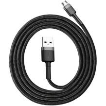 Baseus Laidas CAMKLF-BG1, 100cm, 2.4A, Micro USB, USB A, pilkas, greitas įkrovimas, patvarus, nesipainioja