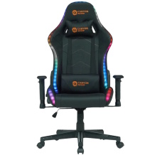 Gaming chair with RGB lighting and remote control 90°–180° adjustable backrest head and lumbar pillows up to 150 kg Irida RGBCH03 Black CNS-RGBCH03 CANYON