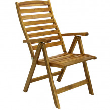 Krēsls FINLAY 62x66xH110cm, 5-pozīcijas, koks: akācija, eļļots 13184 HOME4YOU