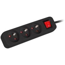 Lanberg pagarinātājs PS1-03E-0300-BK, 3xCEE 7/5, 3 m, 2500 W, bērnu aizsardzība, melns
