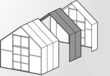 Pagarinājums 1m siltumnīcai KLASIKA BERNARD ar 6mm polikarbonāta pārklājumu. 23501B6