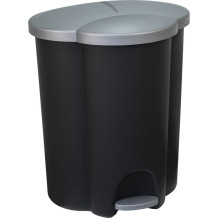 Pedāļspainis atkritumu šķirošanai Trio 40L (2x17+6L) melns/sudraba 0803942260 CUREVR