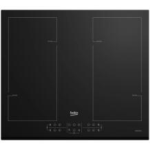 Beko HII64206F2MT Juoda įmontuojama 58 cm indukcinė viryklė, 4 zonos, 2000 W, 2300 W, laikmatis, vaikų apsauga