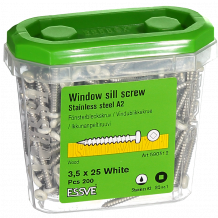 Skrūves palodzēm baltas 3,5X25 A2-200gab. 590512 ESSVE