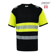 Hi-Vis T-shirt, yellow/black, L, PESSO, HVM_J-L, 100% polyester, 170 g/m², EN ISO 20741, Class 1