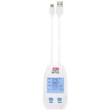 Uni-T UT658DUAL USB pistikute tester, 4-24 VDC, 0-3 A, 0-5 A, 10 andmekogumit, 1000 Wh, QC 3.0, QC 4.0