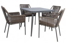 Dārza mēbeļu komplekts ANDROS galds un 4 krēsli, K21188, HOME4YOU