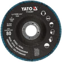 Yato lapiņu slīpdisks P80 125X22mm YT-833007, P80, 125mm, 22mm