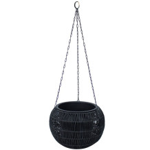 Pakabinamas gėlių vazonas WICKER D32xH22cm, juodas; 38115 ALLIT
