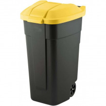 Контейнер для мусора на колесах 110л черный / желтый 0812900224 CURVER