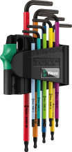 Wera BlackLaser Multicolor 957/9 TORX L-võtmekomplekt 9tk TX8-TX40