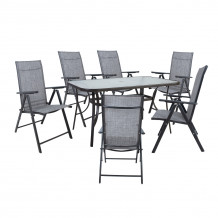 Dārza mēbeļu komplekts DUBLIN galds un 6 krēsli K118713	 HOME4YOU