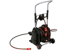 Dārza šļūteņu ratiņi 25m, YATO, YT-90120, automātiska vērpšana, stabils atbalsts, ērta pārvadāšana