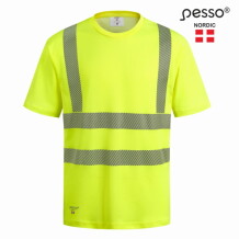 Hi-Vis T-krekls, CL2, dzeltens, M, Pesso, HVMCOT_GM, 50% kokvilna, 50% poliesteris, 170 g/m²