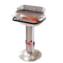 Barbecook Loewy 50 SST söegrill õues toidu valmistamiseks 47.5cm QuickStart QuickStop 51.5x56x99cm BC-CHA-1005 hõbedane