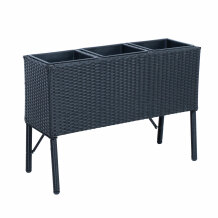 Puķu kaste WICKER 78x33xH54cm, melns 35127