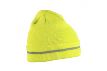 Dzeltena adīta cepure vīriešiem, augsta redzamība, uni izmērs, HT5K475, HOGERT