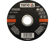 Yato YT-6101 Metāla griešanas disks INOX 115x1.0x22 mm 80 m/s 13200 rpm Melns