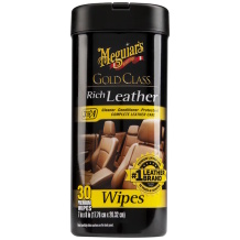 Meguiar’s G10900 – Gold Class Rich Leather Wipes – odos priežiūros servetėlės (25 vnt., JAV)
