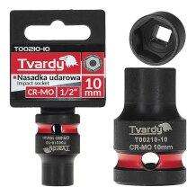 Impact Socket 1/2" 6PT 10mm CR-MO Tvardy T00210-10