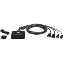 Aten 2-Port USB FHD HDMI KVM lüliti CS22HF-AT, 2 x KVM / USB, DC 5 V, USB toide, plastkorp, kaugjuhtimispuldi portide valik