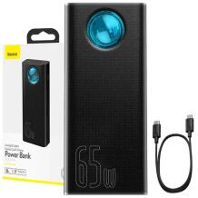Baseus Amblight powerbank PPLG000101, 30000mAh, 4xUSB, USB-C, 65W, juodas, LED ekranas, 5 prievadai