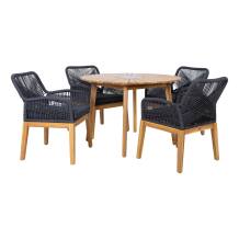 Dārza mēbeļu komplekts FLORIDA galds un 4 krēsli, pelēks K485012