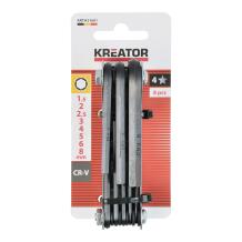 Šešiakampių raktų rinkinys 1,5-8 mm 8 vnt. KREATOR KRTH21601 Chromo vanadis, Aliuminio dėklas