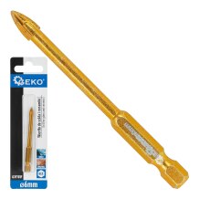 Klaasi ja keraamika puur 6mm HEX GEKO G39701F, Volframkarbiid, 1/4" HEX vars