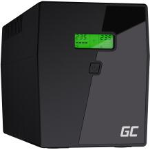 Green Cell UPS 1500VA 900W PowerProof UPS04, 900W, 1500VA, 12V, 9Ah, 2 akumuliatoriai, 4 x C/F tipo išėjimai, 1 x USB, 2 x RJ-45