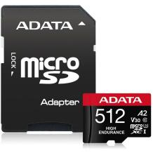 Adata atminties kortelė micro SDXC AUSDX512GUI3V30SHA2-RA1 512 GB, skaitymo greitis 100 MB/s, rašymo greitis 85 MB/s, UHS-I, V30