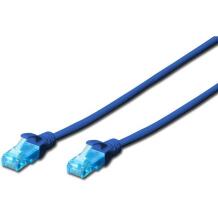 Digitus patch kaabel U/UTP kat.5e PVC DK-1512-005/B, 0.5m, sinine, RJ45 Male, RJ45 Male